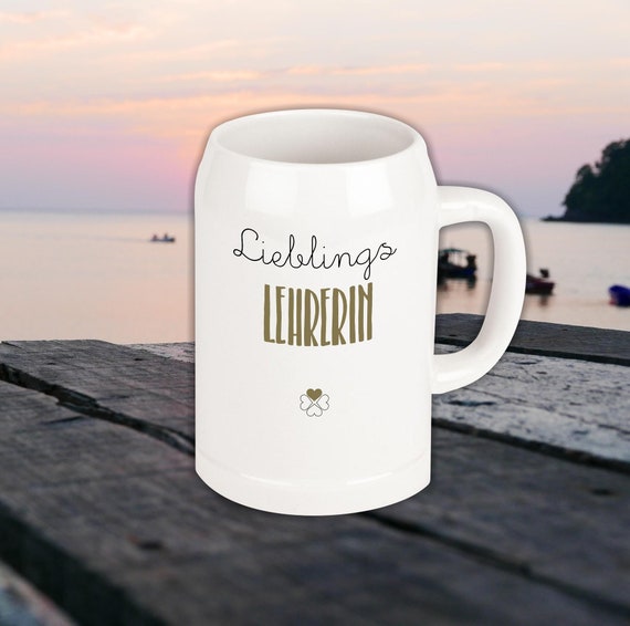 Bierkrug Lieblingsmensch Lieblings Lehrerin Krug zum anstoßen Geschenk Familie