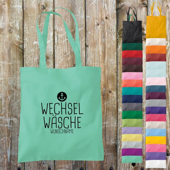 Cloth bag change of clothes anchor with desired name, desired text school cotton jute sports bag bag bag day care enrollment daycare