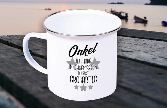 Enamel Mug Cup Dad, Uncle, Godfather, Grandpa.... I measured you are great Gifts for Love Family Coffee Tea