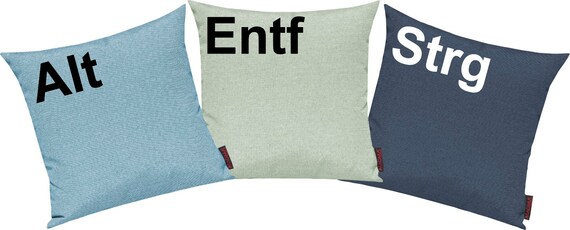 Kissenhüllen Set Typo Text  "ALT, ENTF & STRG"