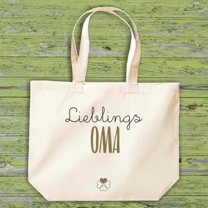 Fabric bag &quot;Favorite person Favorite Grandma&quot; jute cotton bag shopping bag gift idea