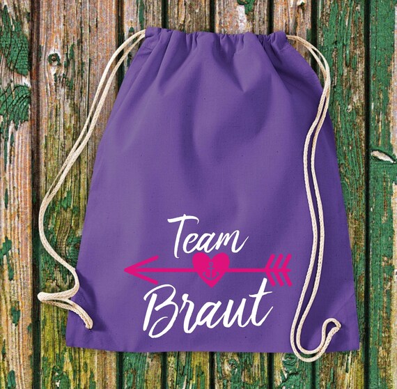 Gym bag team bride, bride on tour groom, team bag bachelor friends many designs weekend heart diamond anchor love