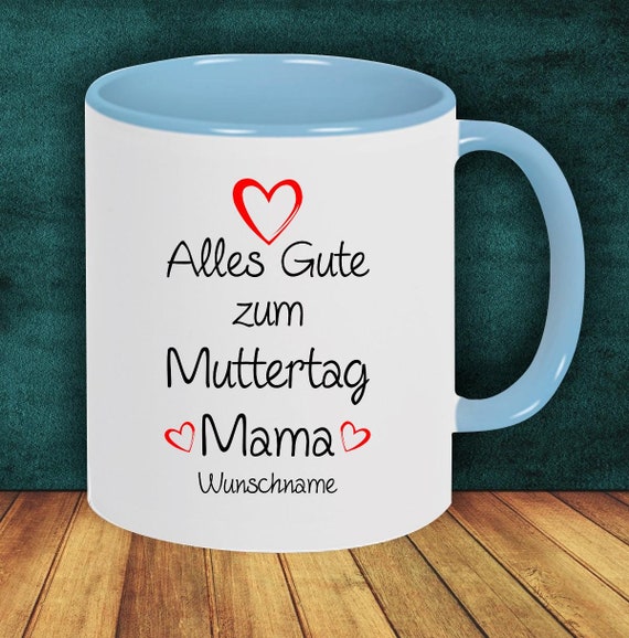 Kaffeepott "Alles Gute zum Muttertag Mama mit Wunschnamen oder Wunschtext" Tasse Kaffeetasse Teetasse Geschenk Mug