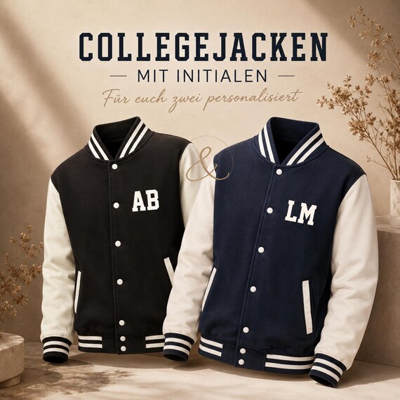 Personalized college jacket with initials – a personal varsity jacket for partners and friends