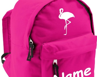Kinder Rucksack Flamingo mit Wunschnamen Kita