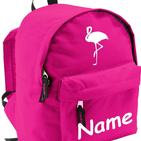 Children's backpack Flamingo with desired name Kita