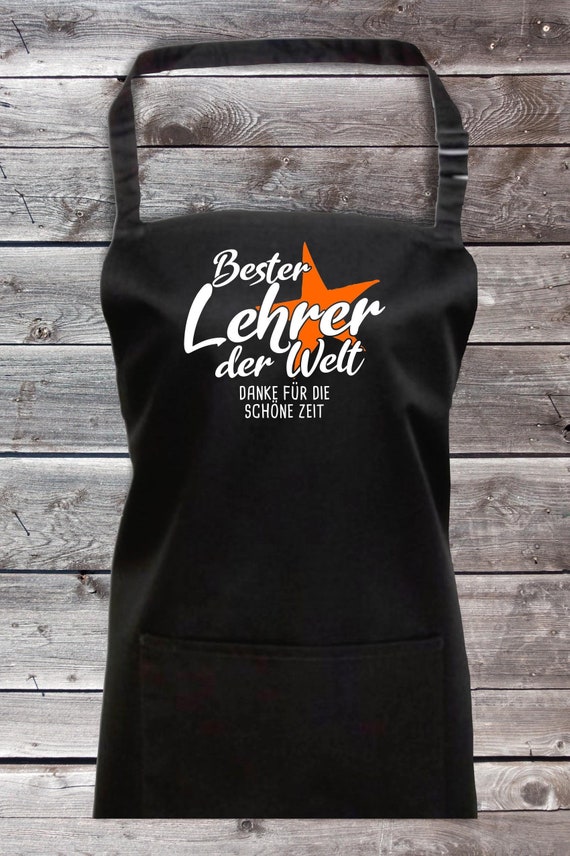 Chef Baking Apron "Best Teacher In The World Thanks For The Good Time" Grilling BBQ Apron Apron DIY Gardening Bib Apron