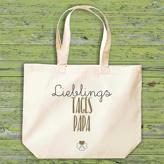 Stoffbeutel "Lieblingsmensch Lieblings Tages Papa" Jute Baumwolle Tasche Einkaufen Beutel Geschenkidee