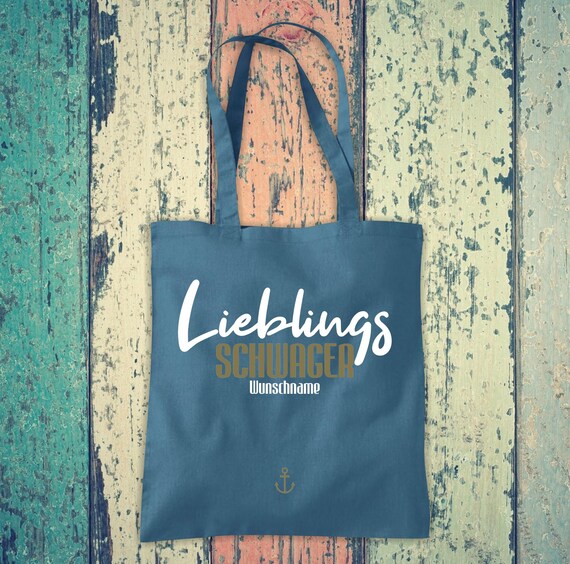 Stoffbeutel "Lieblingsmensch Lieblings Schwager" mit Wunschtext  Baumwolle Jute Sportbeutel Tasche Beutel Familie Liebe Geschenk