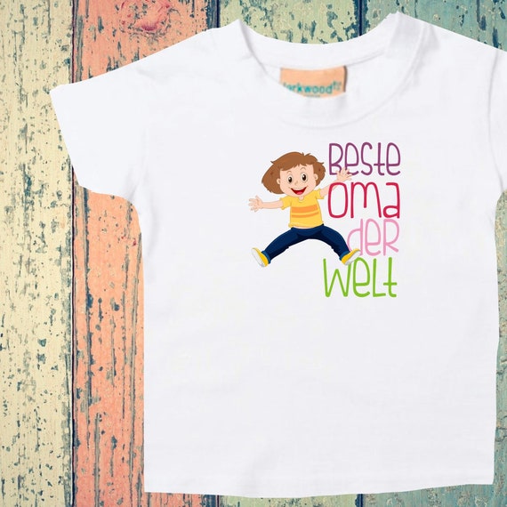 Baby Kinder T-Shirt "Beste Oma der Welt" Geschenk Geburt Familie Verwandschaft