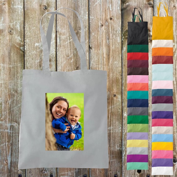 Fabric bag printed on 2 sides with your photo Pic Image Cotton Jute Sports Bag Bag Bag School Enrollment Kita