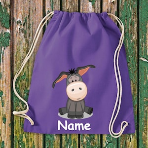 Gym bag children motif donkey with desired name animals nature meadows forest bag bag daycare daycare school enrollment sports bag laundry