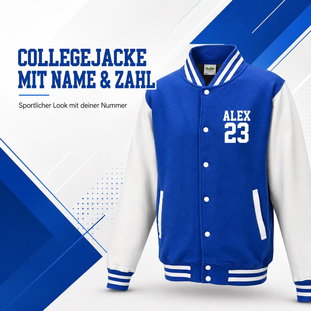 Personalized College Jacket With Name and Number – Sporty Varsity