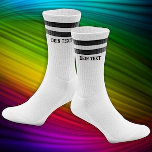 Socks Tennis Socks with your desired text Message Idea Mother&#39;s Day Father&#39;s Day Gift Tennis Socks Size 27-46 Children Adults 13 Colors