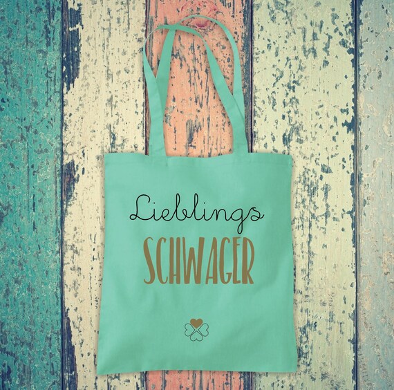 Stoffbeutel "Lieblingsmensch Lieblings Schwager" Baumwolle Jute Sportbeutel Tasche Beutel Familie Liebe Geschenk