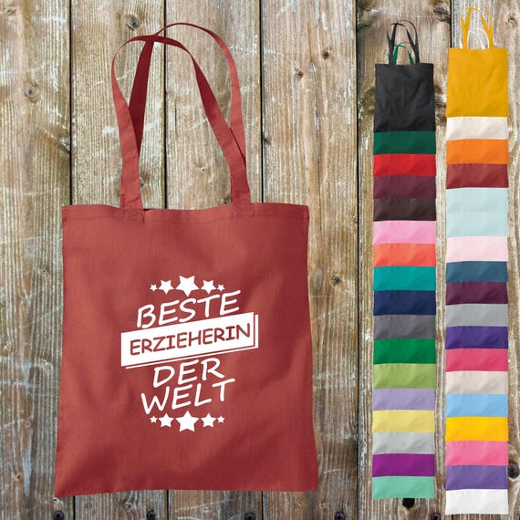 Cloth bag jute cotton bag best educator in the world gift