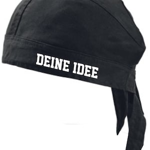 Bandana with text text Idea Cap Cap your text Wunschname Black