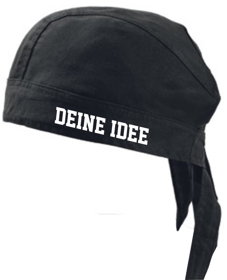 Bandana with text text Idea Cap Cap your text Wunschname Black