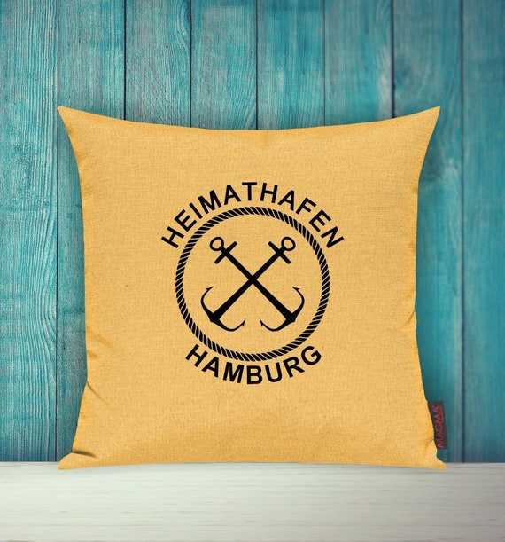 Cushion cover sofa cushion "Heimathafen Hamburg" sofa cushion decoration couch cuddly cushion