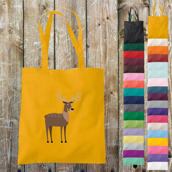 Stoffbeutel "Tiermotive Elch Reh Hirsch Tiere Natur Wildnis" Baumwolle Jute Sportbeutel Tasche Beutel Geschenk