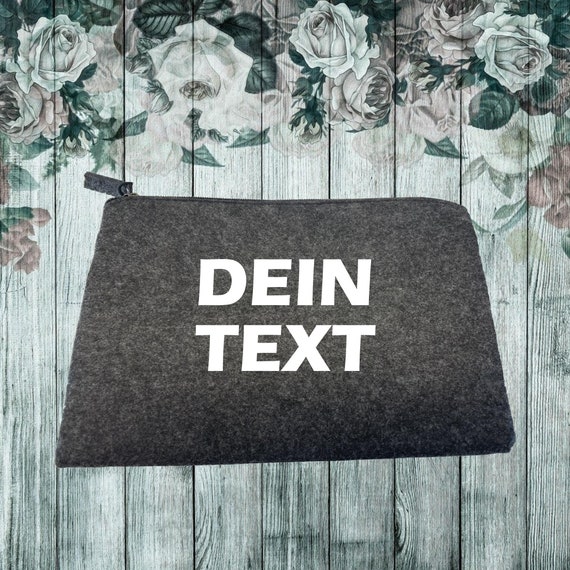 Cosmetic Bag Pens Bag "with desired name desired text" Accessories Gift Toiletry Bag Felt Bag Heart