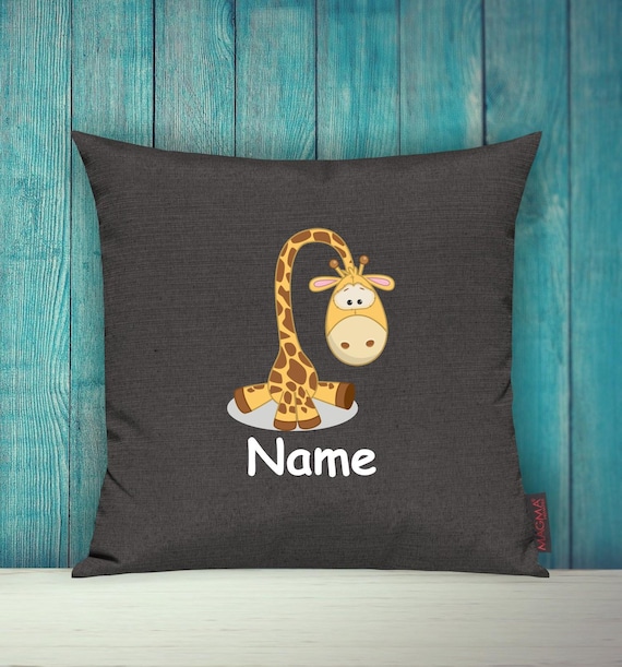 Kissenhülle Sofa Kissen Tiere Animal Giraffe Wunschname Deko Kinderzimmer Geschenk Tiere Natur Füchse Wald