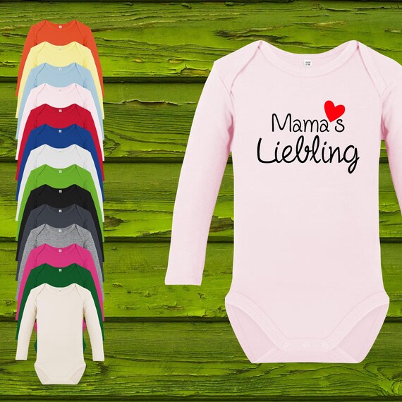 Baby Body Langarm  Babybody Mamas Liebling Herz Muttertag Mamatag Geschenk Longsleeve