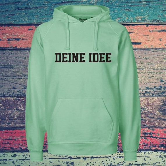 Hooded sweatshirt with text, desired print on the front, training sweatshirt, sports club hoodie, unisex