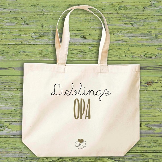 Fabric bag "Favorite person Favorite Grandpa" jute cotton bag shopping bag gift idea