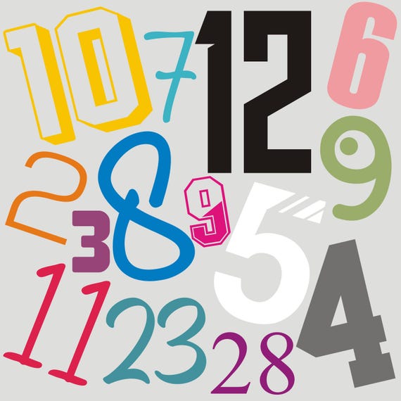 Wunschdruck zum selber Drucken Zahlen Number Nummer Nummern Bügelbild Wasserbasierter Druck! viele Farben individuell personalisieren