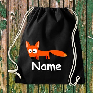 Gym bag children&#39;s motif fox with desired name animals nature meadows forest bag bag daycare daycare school enrollment sports bag laundry