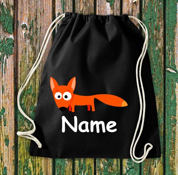 Gym bag children motif fox with desired name animals nature meadows forest bag bag Kita Hort school enrollment sports bag laundry