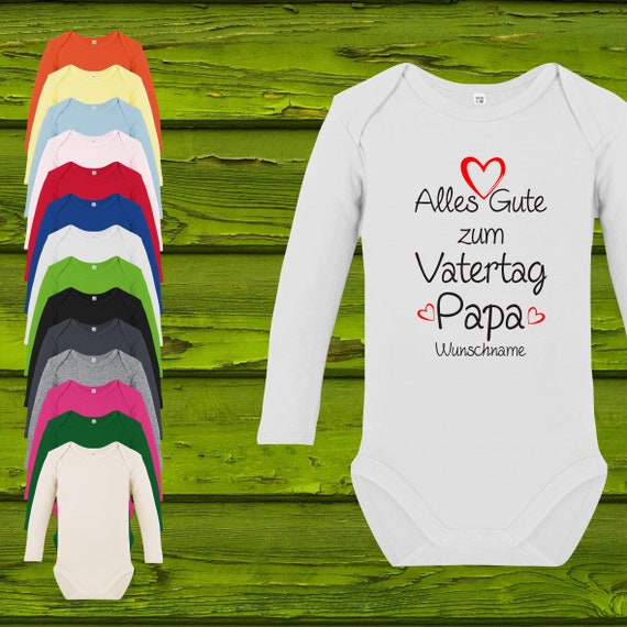 Baby body long sleeve baby body Happy Father's Day with desired name gift long sleeve