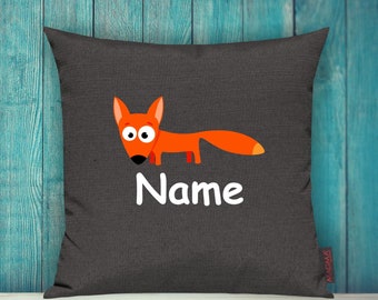 Cushion Cover Sofa Cushion Animals Animal Fox Desired Name Decoration Children's Room Gift Animals Nature Foxes Forest