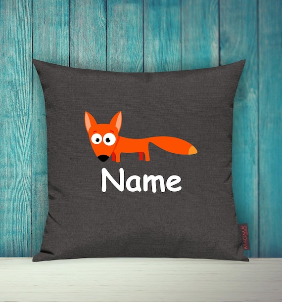 Cushion Cover Sofa Cushion Animals Animal Fox Desired Name Decoration Children's Room Gift Animals Nature Foxes Forest