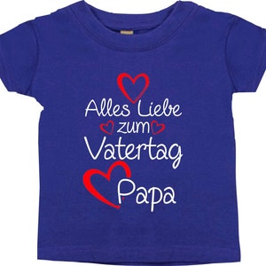 Baby Kinder T-Shirt Alles Liebe zum Vatertag Papa Geschenk Geburt Papatag Lila