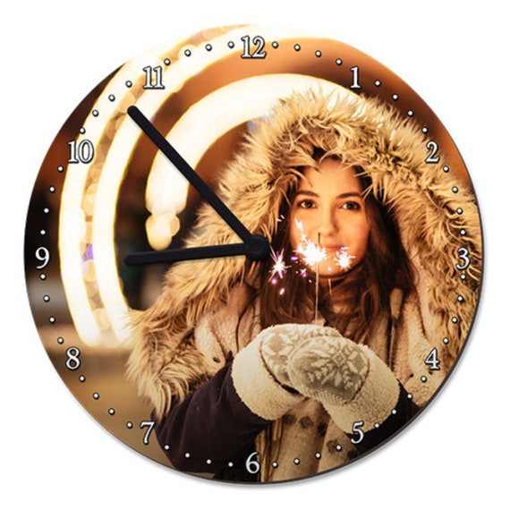 Wall clock clock with your photo individual as a gift 20 cm diameter family birthday