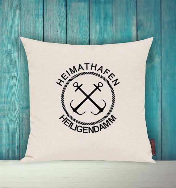 Sofa cushion cover "Home port Heiligendamm Holiday Family" Sofa cushion Decorative couch Cuddly cushion