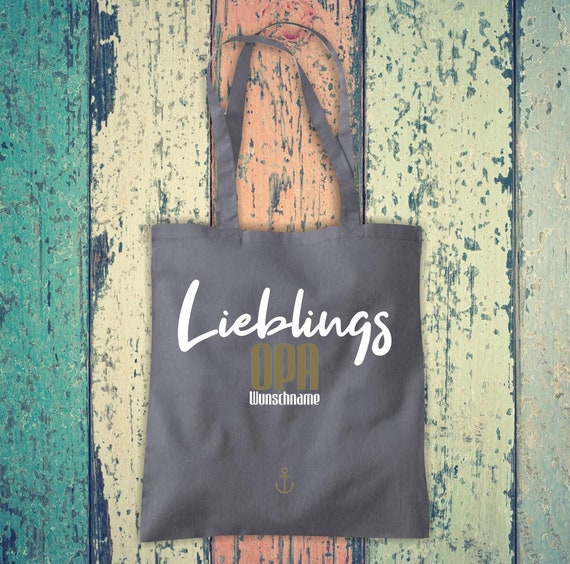 Stoffbeutel "Lieblingsmensch Lieblings Opa" mit Wunschtext  Baumwolle Jute Sportbeutel Tasche Beutel Familie Liebe Geschenk