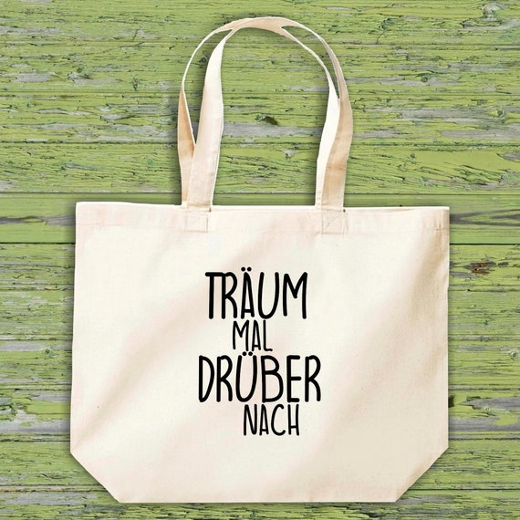 shirtinstyle Stoffbeutel "Träum mal drüber nach" Jute Baumwolle Tasche Einkaufen Beutel Geschenkidee