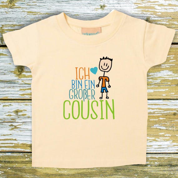 Baby Kinder T-Shirt Ich bin ein großer Cousin Geschenk Geburt