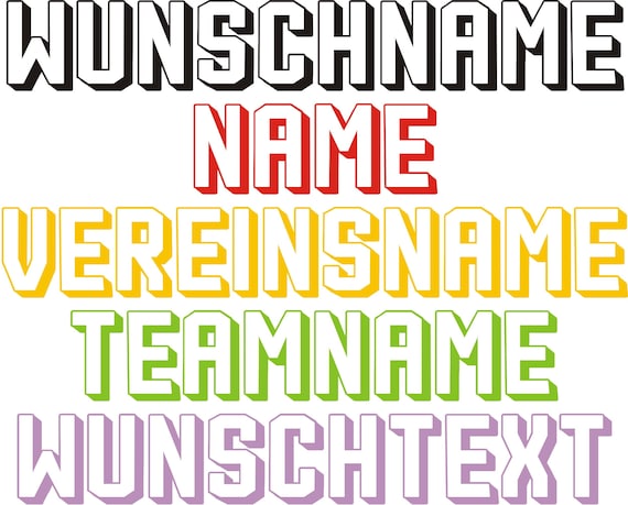 Custom print jersey for self-printing iron-on transfer name text desired name water-based printing! many colors individually personalize DIY Dtf