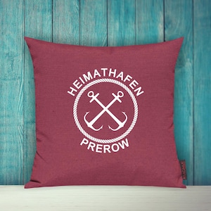 Cushion cover sofa cushion &quot;Heimathafen Prerow holiday family&quot; sofa cushion decoration couch cuddly cushion