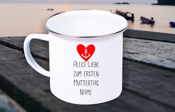 Enamel mug "Happy first Mother's Day" with desired name or text cup coffee mug mug retro