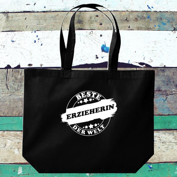 shirtinstyle Stoffbeutel "Beste Erzieherin Der Welt" Jute Baumwolle Tasche Einkaufen Beutel Geschenkidee Kita Schule Hort