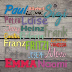 Iron-on transfer iron-on foil DIY name text desired name individually personalize