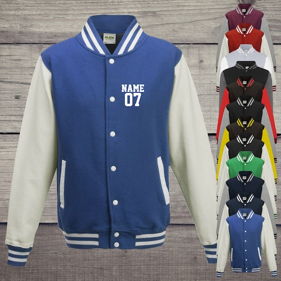 College jacket with custom print on the front number and name training jacket sports club varsity jacket