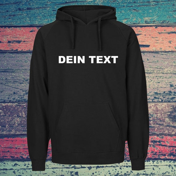 Hooded sweatshirt with text, custom print on the front, training sweatshirt, sports club hoodie, unisex