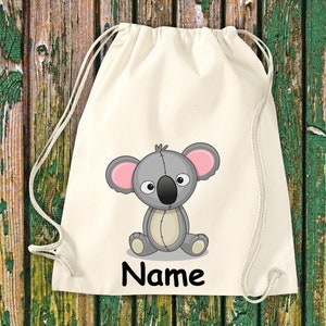 Gym bag children motif Koala with desired name children&#39;s bag backpack sports bag daycare after-school care sports bag laundry