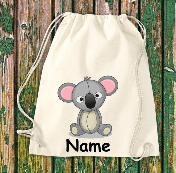 Gym bag children motif koala with desired name children bag backpack sports bag daycare center enrollment sports bag laundry